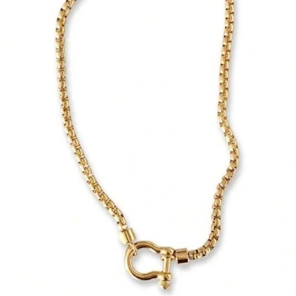 NWOT Gold Carabiner Necklace - Picture 2 of 3